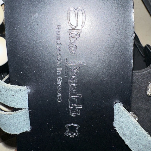 Elegant Black handmade pearl sandals from Greece - Size 39 (8.5) - Picture 7 of 7